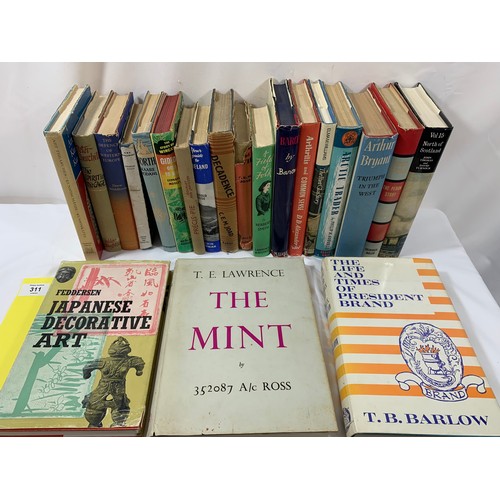 311 - Quantity of mainly Vintage First Edition Non-Fiction Hardbacks with Dust Jackets.Wear evident to som... 