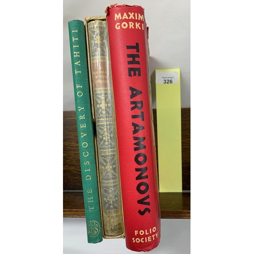 326 - Three Folio Society Editions from the 1950's.An  Account of the Discovery of Tahiti (Robertson) 1955... 