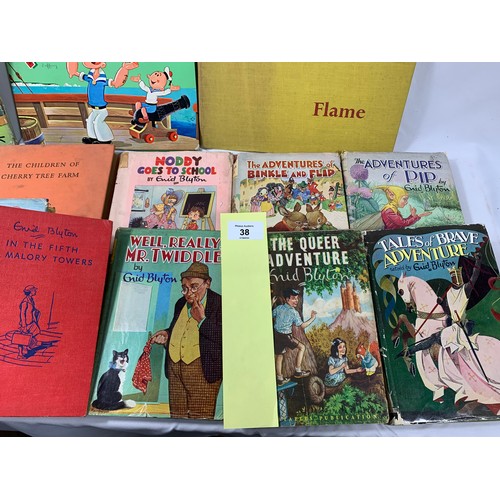 38 - Collection of Vintage Childrens Books comprosing Enid Blyton First Editions plus others inc: Popeye ... 