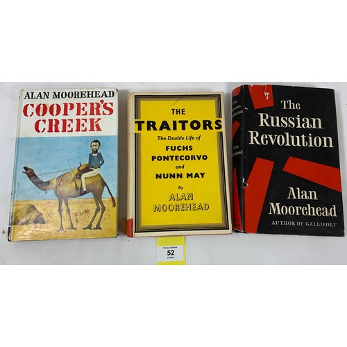 52 - 3 Alan Moorhead First Edition hardbacks.Cooper's Creek, Hamish Hamilton 1963. Clipped dust jacket ha... 