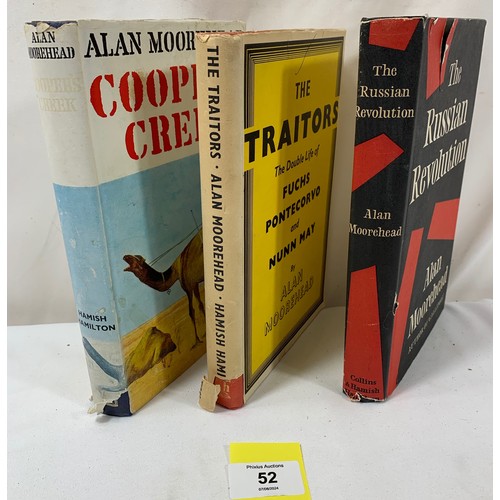 52 - 3 Alan Moorhead First Edition hardbacks.Cooper's Creek, Hamish Hamilton 1963. Clipped dust jacket ha... 