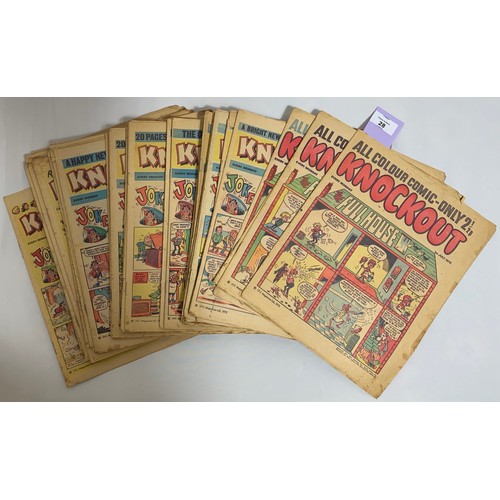 28 - 46 Vintage KNOCKOUT Comic -  Consecutive weeks 1st July - 30th Dec 1972 & Consecutive weeks 8th ... 