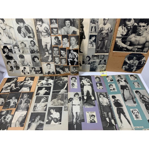 315 - Boxing Interest: Four Very Large Scrapbooks containing portraits and fight cuttings from the 1960's ... 