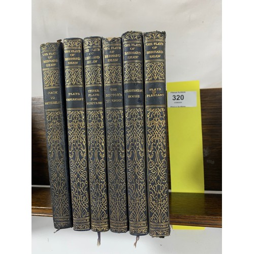 320 - 6 Volumes - The Plays of Bernard Shaw Pocket Editions c. 1927 . Blue soft leather. Gilt cover signat... 