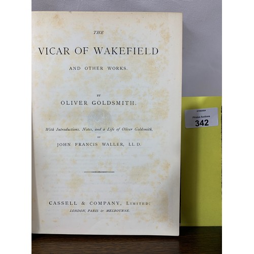 342 - The Vicar of Wakefield - Illustrated - Published by Cassell & Company c. 1889.Red cloth with gil... 