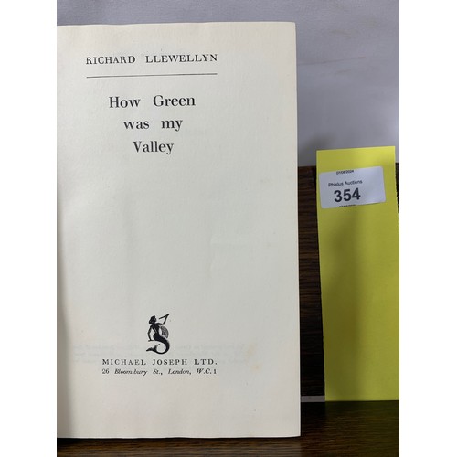 354 - How Green Was My Valley - Richard Llewellyn First Edition Hardback 1939.Condition: Very Good. Dust J... 