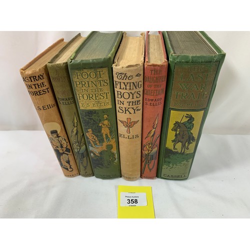 358 - Edward S Ellis - 6 Pictorial Board Frontier Story Hardbacks c. 1911 etc.All titles as shown. General... 