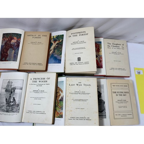 358 - Edward S Ellis - 6 Pictorial Board Frontier Story Hardbacks c. 1911 etc.All titles as shown. General... 