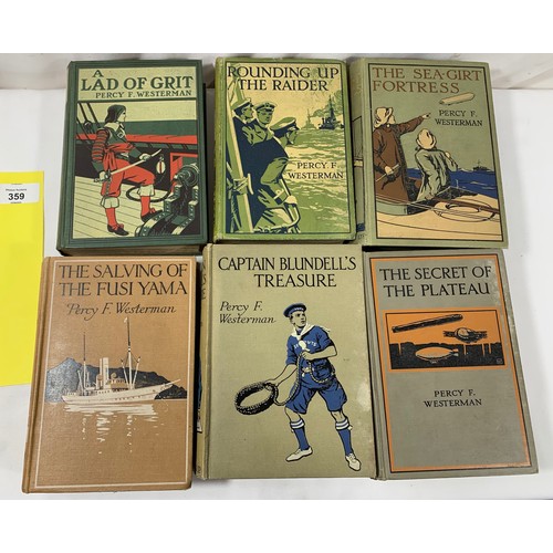 359 - Percy F Westerman - 6 Pictorial Board Naval Adventure Hardbacks - c.1920's.All titles as shown. Gene... 