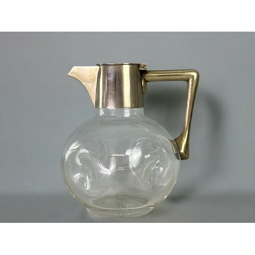 457 - A Christopher Dresser electroplated & glass decanter.Attributed to Hukin & Heath (unmarked).... 