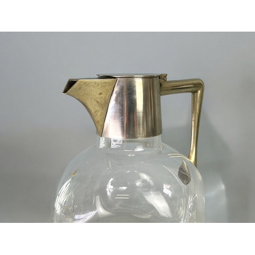 457 - A Christopher Dresser electroplated & glass decanter.Attributed to Hukin & Heath (unmarked).... 