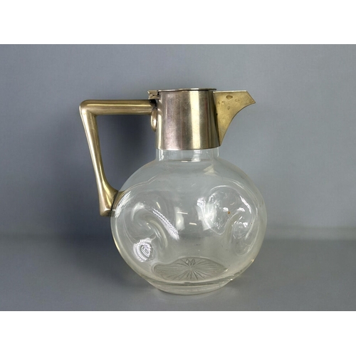 457 - A Christopher Dresser electroplated & glass decanter.Attributed to Hukin & Heath (unmarked).... 