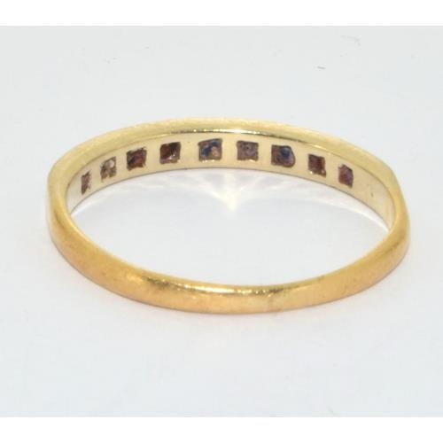 559 - 9ctgold ladies Diamond and Sapphire 1/2 eternity ring size S