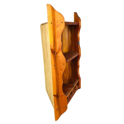 86 - Small Pine Hanging Corner Shelf