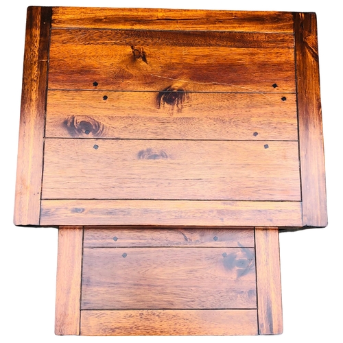 126 - A Nest of 2 Chinese Hardwood Side Tables Large one approximately Height 61cm x 52cm