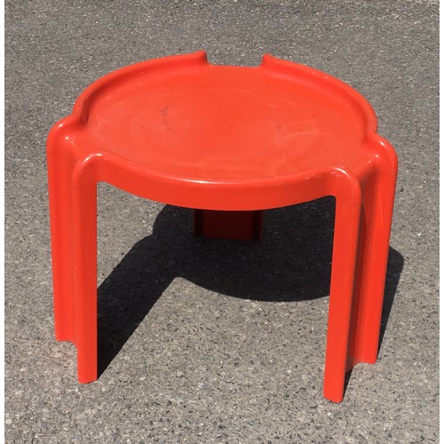 98 - 1960's Giotto Stoppino Italian designed Red Coffee table. Manufactured in England - Kartell.Height 3... 