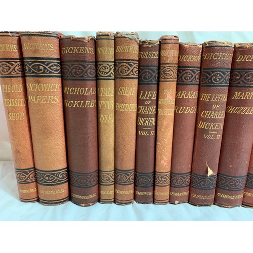 8 - 22 Volumes Charles Dickens Signature Edition. C. 1880's Chapman & Hall. Illustrated.