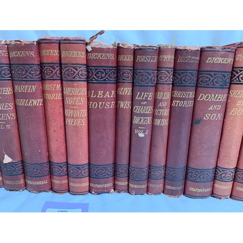 8 - 22 Volumes Charles Dickens Signature Edition. C. 1880's Chapman & Hall. Illustrated.