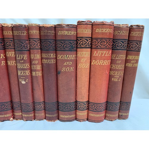 8 - 22 Volumes Charles Dickens Signature Edition. C. 1880's Chapman & Hall. Illustrated.