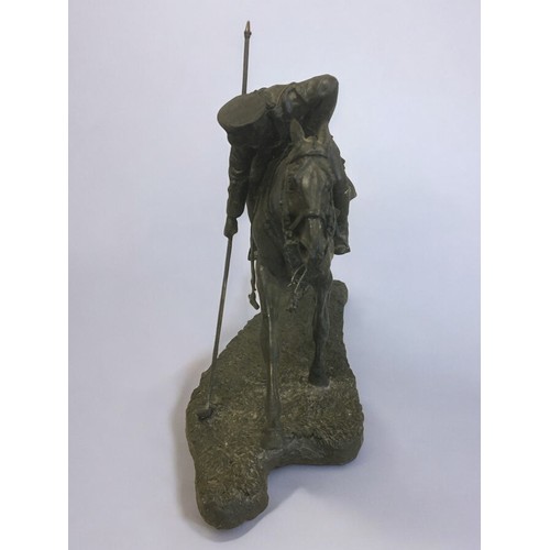 34 - Judy Boyt Sculpture of a WW1 Horse and Rider-