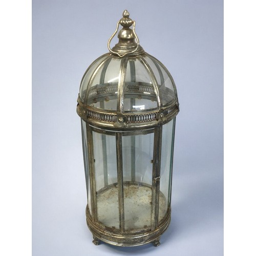 150 - Large and Impressive Vintage Glazed Storm Style Lamp.H 73cm