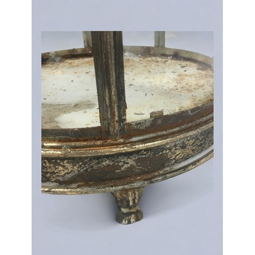 150 - Large and Impressive Vintage Glazed Storm Style Lamp.H 73cm