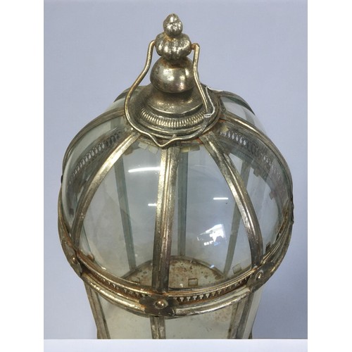 150 - Large and Impressive Vintage Glazed Storm Style Lamp.H 73cm