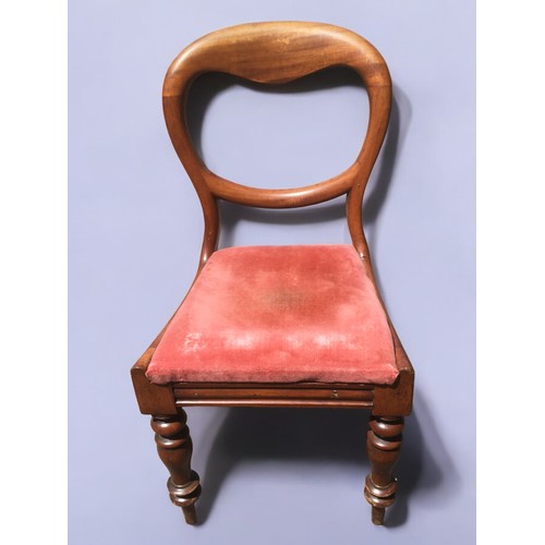 8 - 19th Century Mahogany Chairs, 4 x Balloon Back and One Other.