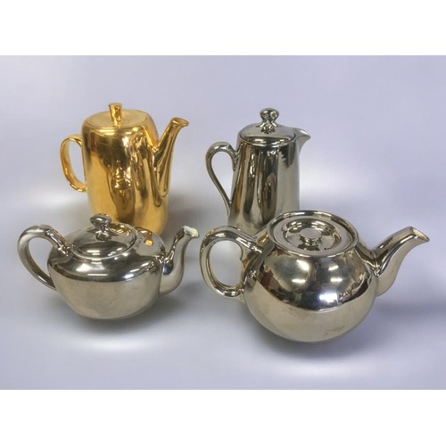 488 - Royal Worcester Gold Tea Pot, Royal Worcester Silver Tea Pots x 3 and a Collection of Silver plate t... 