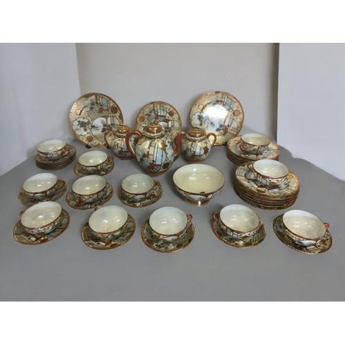 144 - Large quantity of Satsuma Noritake Wares, Tea Pots, Cups and Saucers, Plates Bowl etc 30+ pieces.