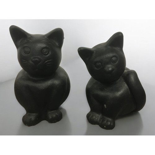 60 - Pair of Heavy Terracotta Cats in the Oriental taste, 19th Century and Later Ceramics to include Roya... 