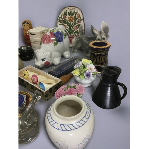 14 - Mixed and Varied Large Collectable Lot to include Russian Stacking Dolls, Bunnykins Money Box, Aquas... 