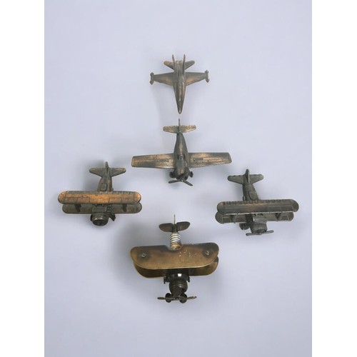 20 - Bi Plane Model built using a Spark Plug, and 4 other Metal Model Planes.