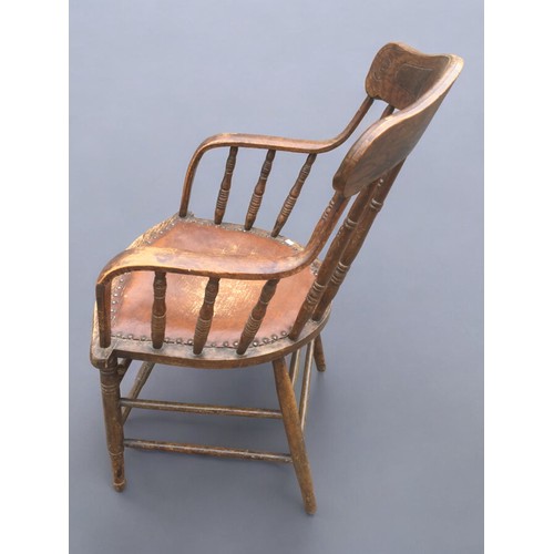 69 - 3 x 19th century and Later Chairs - One Mahogany with Turned legs, One Oak, One in the American Styl... 