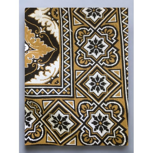 504 - Large Woolen Throw Twin Size in Gold and Brown Tones, Geometrical Middle eastern Style Pattern.240cm... 