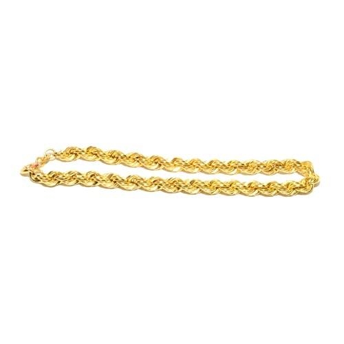 584 - 9ct gold rope neck chain 44cm long together with a matching bracelet 9g total