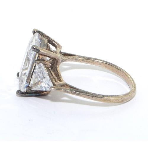 589 - 925 silver large ladies statement Trilogy ring size O