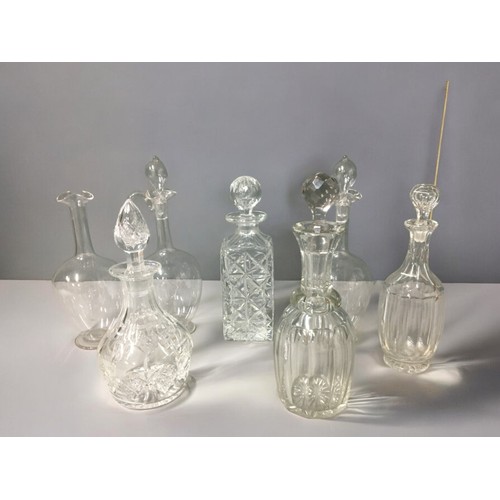 50 - 19th Century and Later Decanters x 7. Heavy Deep Cut examples in the earlier Mallet form.