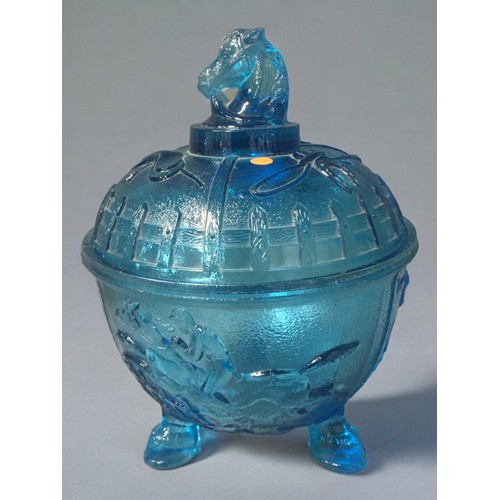 132 - An Intriguing miscellany of 1920's, Mid Century, and Modernist Glass. to include Rare Blue Lidded Ho... 