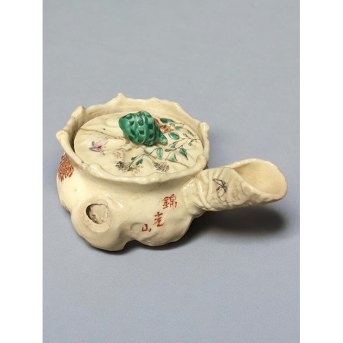 93 - Elegant Ensemble of Oriental and European Ceramics, Meiji Period Naturalistic Tea Pot (A/F), Miniatu... 