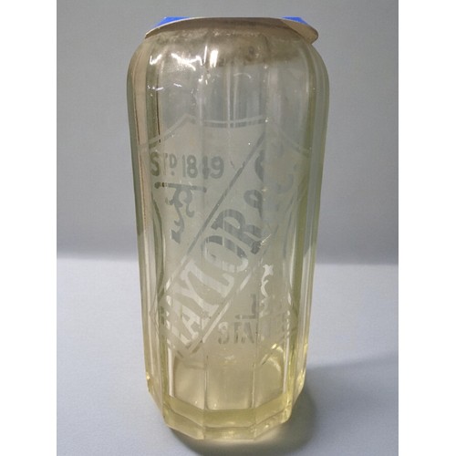 181 - Vintage Etched Soda Syphons , Taylor and co Staines, Avon Towbridge, Hayes and Sons, Nuneaton Minera... 