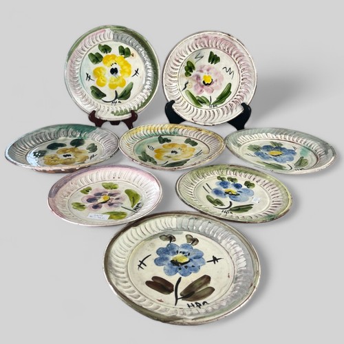 113 - A Group of 8 French studio pottery decorative plates/bowls.