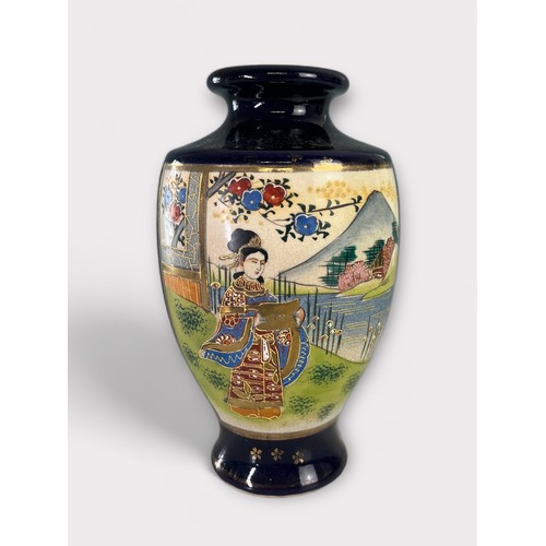 147 - A vintage Japanese cobalt blue satsuma vase.1st half 20th century.Height - 19cm