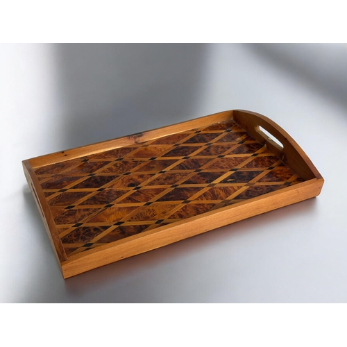 104 - A hand made Thuya wood serving tray.40 x 24cm