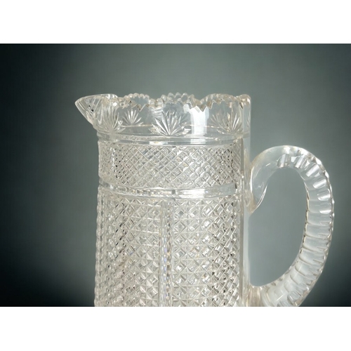 137 - A 19th century Diamond cut crystal pitcher.Unsigned but in the style of of Wilhelm Fritsche, Circa 1... 