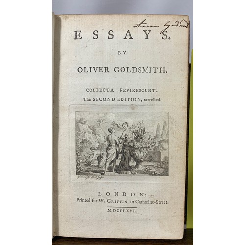 218 - Essays by Mr. Goldsmith. (Goldsmith, Oliver) Second Edition (Leather) Published by Printed for W. Gr... 