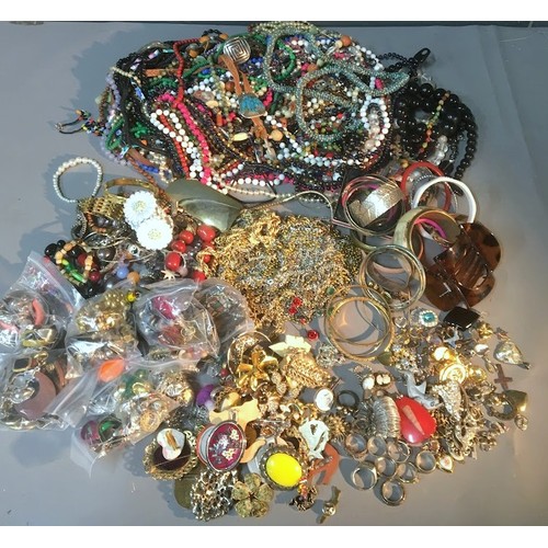 537 - Large Quantity of Costume Jewellery Vintage and Later examples 5kg+...Bangles, Bracelets, Rings Neck... 