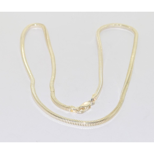 648 - 925 silver snake design neck chain with lobster claw clasp 48cm long