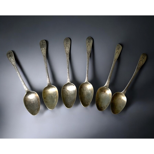 490 - A set of six Irish George III silver teaspoons.Dublin, 1817 hallmarks.By James Scott, Dublin.Weight ... 