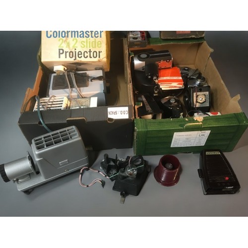 170 - Vintage Photography and Projector equipment in 2 Trays. To include Eumig Super 8 Cine Camera, Bakeli... 